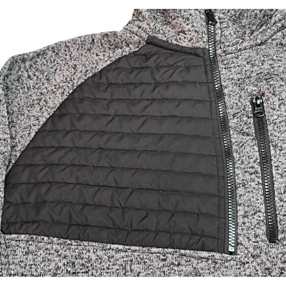 Mens NRA Quarter-Zip Pullover Sweater With Quilted Accent Heather Gray/Black XL - Picture 6 of 6